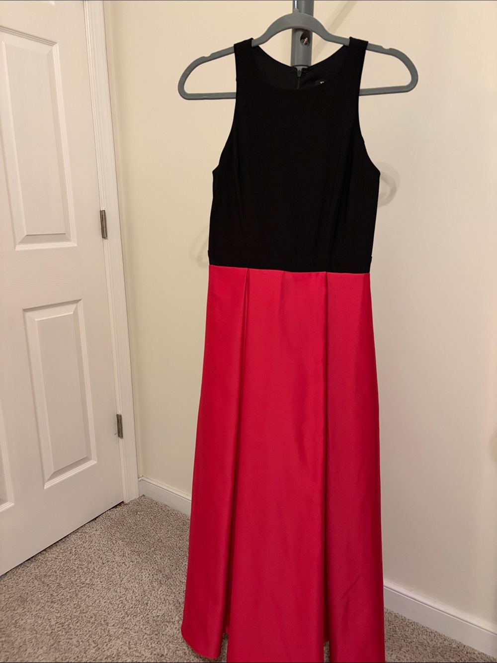 Betsy & Adam Black Bodice with pink  Maxi Skirt Evening Gown